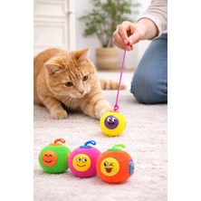 PatiCool Dikenli Işıklı Zıp Zıp Top 6 cm – Renkli Emoji Tasarımlı Stres Topu, Köpek ve Kedi Oyuncağı