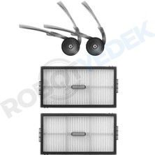robotyedek Roborock Qrevo Edge 2 Pro Uyumlu Hepa Filtre ve Yan Fırça-4 Parça