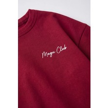 Unisex Çocuk Pamuklu Bordo Magu Club T-Shirt Şort Takım