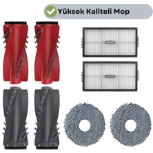 robotyedek Roborock Qrevo Edge 2 Pro Uyumlu Fırça Hepa Filtre Mop Seti-6 Parça