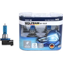 Wolfram Cosmotex Ampul 12V H11 55 PGJ19-2 Sky Blue Beyaz Işik