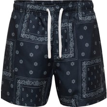 Only & Sons Onsbasıle Life Erkek Deniz Şortu Desenli Rahat Yazlık Regular Fit