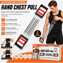 Neler Geldi Neler Göğüs Direnç Yayı 5 Metal Yaylı Spor Aleti El Bilek Kol Göğüs Sırt Geliştirici Kas Egzersiz Aleti