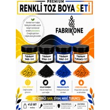 Fabrikone 4'lü Set Premium Parafin Soya Wax Toz Mum Boyası Hobi Seti - 5 cc (Sarı, Siyah, Mavi, Turuncu) BKFAB4SRSMT5G