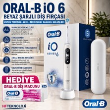 Oral-B Io 6 Beyaz Şarjlı Diş Fırçası + Oral-B Diş Macunu Hediye