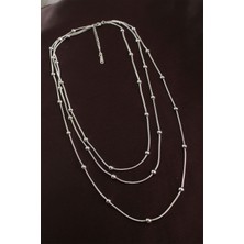 Youday Accessories 316L Çelik Gümüş Renk Minimal Topçuk Model Çoklu Kolye