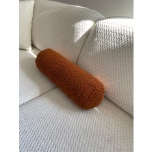 Suvolta Store Teddy Silindir Yastık Yumuşak Tütünrengi Kırlent Kılıfı Iç Dolgulu 45CM