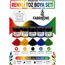 Fabrikone 5'li Set Premium Parafin Soya Wax Toz Mum Boyası Hobi Seti - 5 cc (Kırmızı, Sarı, Siyah, Mavi, Yeşil) BKFAB5KSRSMY5G