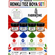 Fabrikone 4'lü Set Premium Parafin Soya Wax Toz Mum Boyası Hobi Seti - 5 cc (Kırmızı, Mavi, Yeşil, Turuncu) BKFAB4KMYT5G