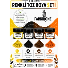 Fabrikone 4'lü Set Premium Parafin Soya Wax Toz Mum Boyası Hobi Seti - 5 cc (Sarı, Siyah, Kahverengi, Turuncu) BKFAB4SRSKHT5G