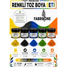 Fabrikone 5'li Set Premium Parafin Soya Wax Toz Mum Boyası Hobi Seti - 5 cc (Sarı, Siyah, Mavi, Yeşil, Turuncu) BKFAB5SRSMYT5G