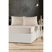Tekstilla Rosa Lastikli Fitted Somon Renk Çift Kişilik Yastık Kılıflı Çarşaf Seti