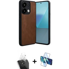 Marsilyan™- Redmi Note 13 Pro 4g Kılıf Kıvılcım Işık Serisi - Siyah 3D Antistatik Cam Ekran Koruyucu + Şeffaf Kamera Lens Koruma Cam