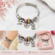 Modern Çelik Şık Gökkuşağı Figürlü Charm Bileklik