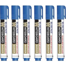 Rubenis Mavi Beyaz Tahta Kalemi 6'lı Set, Yazma ve Çizim Için Uygun