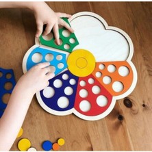 Özbience Renkli 52 Parça Ahşap Çiçek Puzzle Eğitici Oyuncak