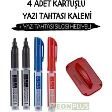 Özbience Renkli Kartuşlu Beyaz Tahta Kalemi Seti ve Silgi, 4'lü Paket