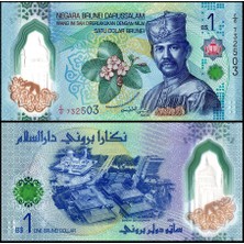 3Alp Koleksiyon Brunei 1 Dolar 2024 (2026) Polymer, P#41, Kağıt Para Çil (Unc) Koleksiyon Para