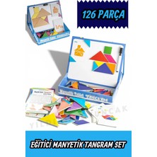 Özbience Manyetik Tangram Yazı Tahtası 126 Parça Eğitici Oyun Seti 25 cm