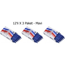 Özbience Yağlı Tebeşir Mavi 12'li x 3 Paket, Güçlü ve Dayanıklı Yazı Malzemesi