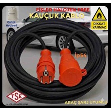 Srcelektronik Üntel Kauçuk Kablolu Araç Şarjı Uyumlu (1-40 Metre Arası (3x4 Ttr Tam Kauçuk - Tam Bakır) (Fişler Ip 44-54 - Halojen Free Isınmaz Alev Almaz ) Uzatma Seyyar