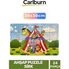 Özbience Ahşap Sirk Temalı Zeka Geliştirici Puzzle 24 Parça Eğitici Oyuncak