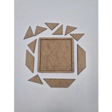 Özbience 10 Adet Doğal Ahşap Tangram Eğitici Oyuncak Seti