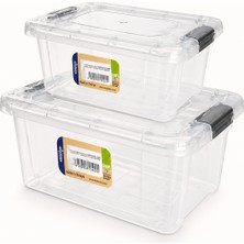 Hobi Box Yatay Kilitli Saklama ve Erzak Kabı 2'lü Set – Şeffaf, Dayanıklı Kapaklı Organizer