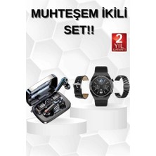 Senka Mey Ithalat® Kulak Içi Kablosuz Bluetooth Kulaklık ve Nfc ve Gps Özellikli Akıllı Saat Alarm ve Tit