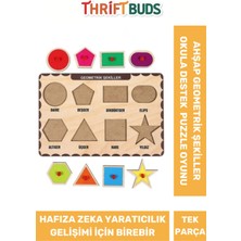Özbience Eğitici Ahşap Geometrik Şekiller Puzzle, Zeka Geliştirici Oyun