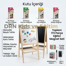 Özbience Çift Taraflı Manyetik Eğitim Seti, 15 Renk Tebeşir, Silgi ve Kalemli
