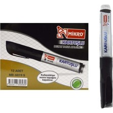Özbience Mikro Tahta Kalemi MR-6019 Siyah 12'li Paket, Kalem ve Kartuş Seti
