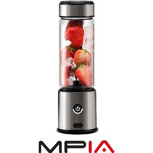 Özbience 450 ml Metal Şarjlı Cam Blender, Taşınabilir ve Keskin Çelik Bıçaklı