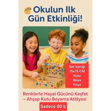 Özbience Çocuklar Için Ahşap Kutu Boyama Seti, Fırça ve Boya Dahil