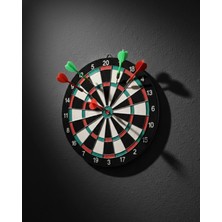 Özbience 17 Inç Ahşap Dart Tahtası ve Metal Iğneli Dart Okları Seti