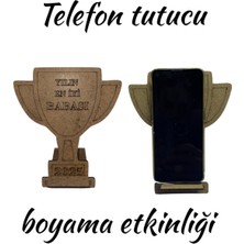 Özbience 5'li Ahşap Telefon Tutucu Seti, Kendin Yap Hediye, Babalar Günü Özel