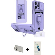 Marsilyan™- iPhone 13 Pro Max Kılıf Vadi Form Prime - Şeffaf Pasifik Cam Ekran Koruyucu + Beyaz Rainbow Kamera Lens Koruma Cam
