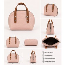 Şık Pudra Pembe El & Omuz Çantası