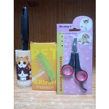 Pet Kedi Buharlı Tarak+Kedi Tırnak Makası+Tüy Toplayıcı Rulo 60 Yaprak