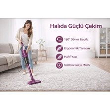 Özbience Dik Süpürge 2'li 1 Döner Başlıklı, 2 Katmanlı Hepa Filtreli, Koltuk Altı Temizliği