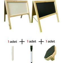 Özbience Çift Taraflı Masaüstü Yazı Tahtası 45X45 Siyah Beyaz Notluk ve Mesaj Panosu