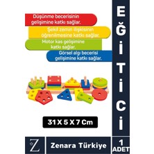 Özbience Eğitici Çocuk Zeka Geliştirici Ahşap Oyun 20+1 Geometrik Şekiller