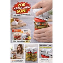 Ecovibe Kavanoz Açacağı Güç Gerektirmeden Açan Kapak Açıcı Paslanmaz Çelik Pratik Aparat Zor Kapaklara Son