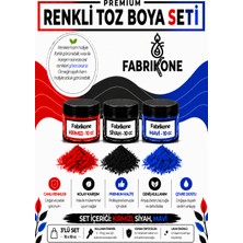 Fabrikone 3'lü Set Premium Parafin Soya Wax Toz Mum Boyası Hobi Seti - 10 cc (Kırmızı, Siyah, Mavi) BKFAB3KSM10G