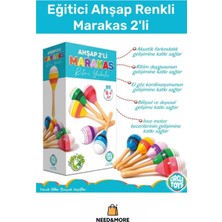 Özbience Renkli Ahşap Marakas Çocuklar Için Eğitici ve Keyifli Ikili Set
