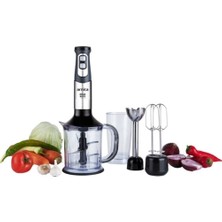 Arnica Gümüş Renkli 1200W Blender Seti, Güçlü ve Şık Tasarım