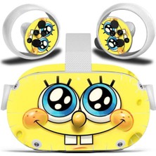 Özbience Sünger Bob Temalı Vr Gözlük Sticker Seti, Eğlenceli Dekorasyon
