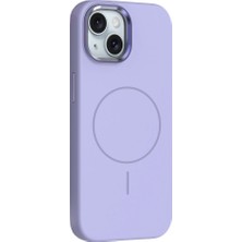 Apple iPhone 14 Kılıf M-Safe Şarj Özellikli Metal Kamera Çerçeveli Zore Edi Silikon Kapak