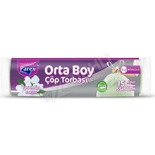 5 Adet Parex Büzgülü Çöp Torbası Yasemin Kokulu Orta Boy 15'li
