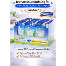 Renklime Ksmart Kürdanlı Diş Ipi 30 Adet Floss Picks Diş Arası Temizleyici 24 Paket